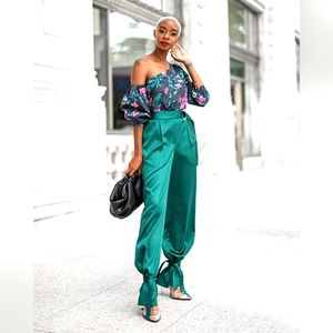The Drop Women's Dark Jade Ankle-Tie Pants by @signedblake, XL